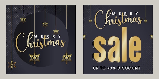 Offres promocionales de descuento navideño venta banner de vacaciones estacional diseño moderno de banner de Navidad vacaciones de invierno póster de redes sociales Feliz Navidad y Feliz Año Nuevo publicación de promoción de compras