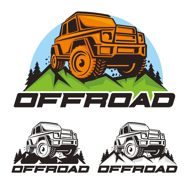 Vector offroad car logo vector