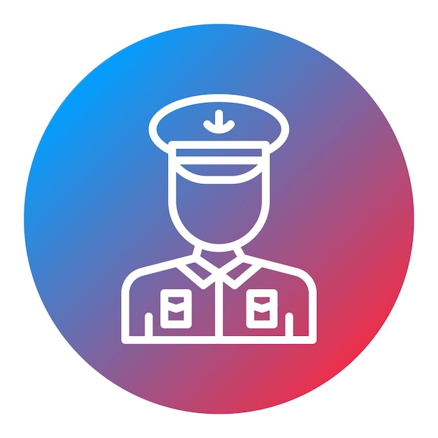 Oficial de la Guardia Costera Imagen vectorial de icono masculino Puede utilizarse para los Servicios Públicos