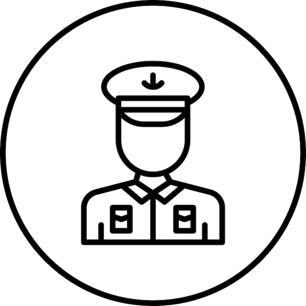 Oficial de la Guardia Costera Imagen vectorial de icono masculino Puede utilizarse para los Servicios Públicos