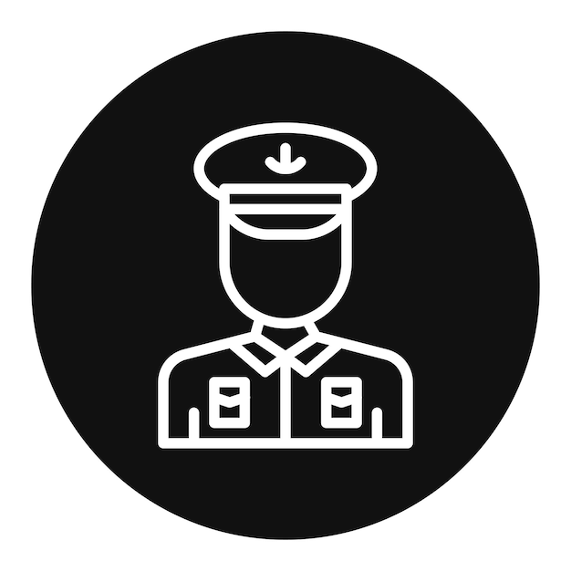 Oficial de la Guardia Costera Imagen vectorial de icono masculino Puede utilizarse para los Servicios Públicos