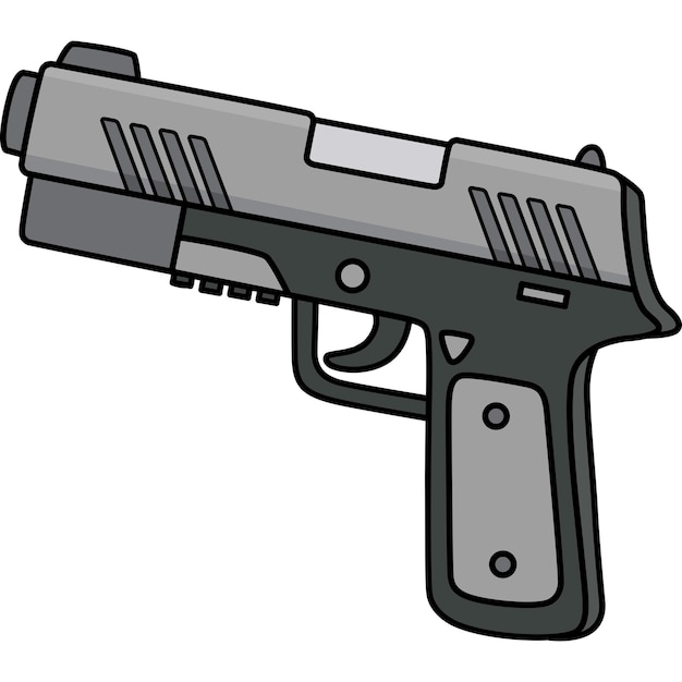 Vector oficial de policía de armas de mano dibujos animados de colores clipart