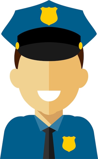 Oficial de policía hombre policía en uniforme y gorra icono avatar rostro retrato