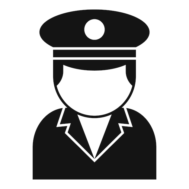 Oficial de policía con uniforme y sombrero de pie