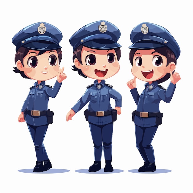 Oficial de policía vectorial en diseño plano Generación de IA