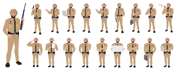 El oficial de seguridad Sikh posa