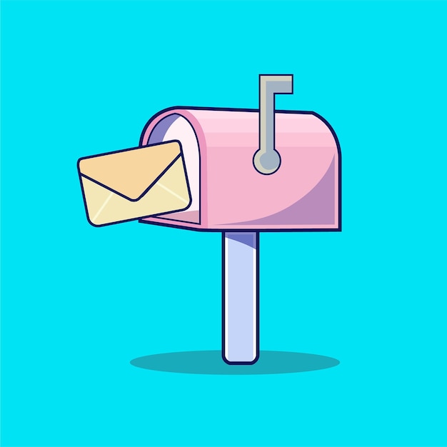 Oficina de buzón con ilustración de vector de oficina de correos de carta