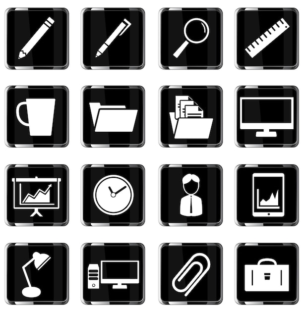 Oficina simplemente conjunto de iconos vectoriales