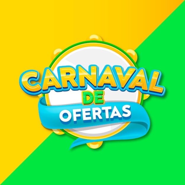 Vector ofrece logotipo de carnaval para empresas en vector 3d