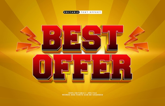 ofrecer el mejor efecto de texto editable con un efecto de texto de venta y descuento
