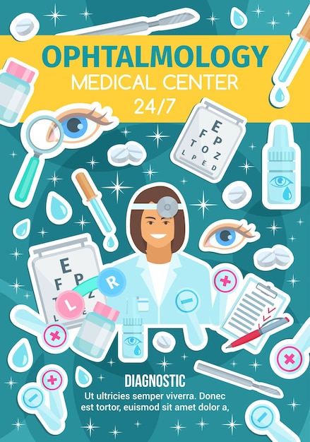 Vector oftalmología medicina oftalmólogo médico