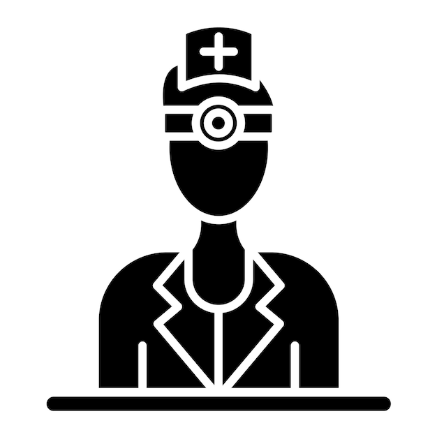 Oftalmólogo Glifo Masculino Ilustración Negro Sólido