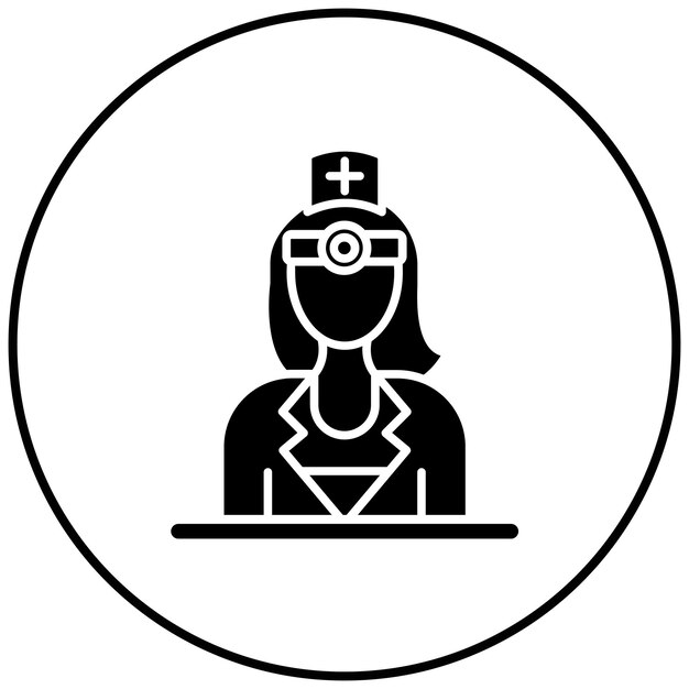 Oftalmólogo Imagen vectorial de icono femenino Puede utilizarse para el optometrista