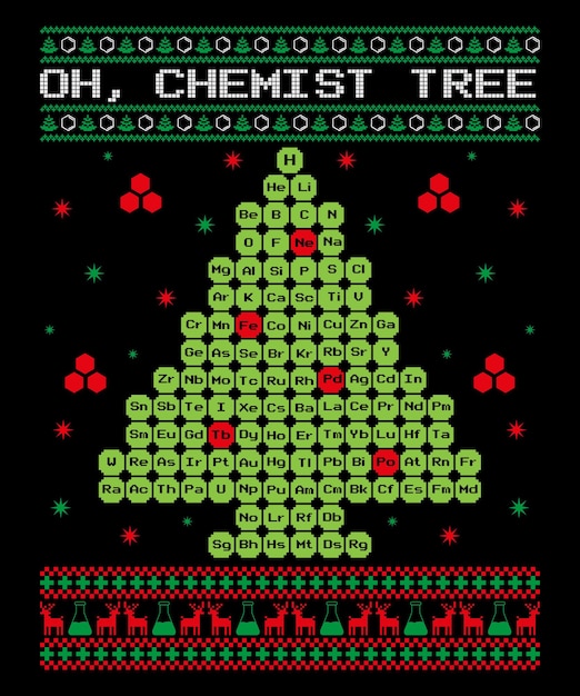 Og, camiseta navideña de chemist tree