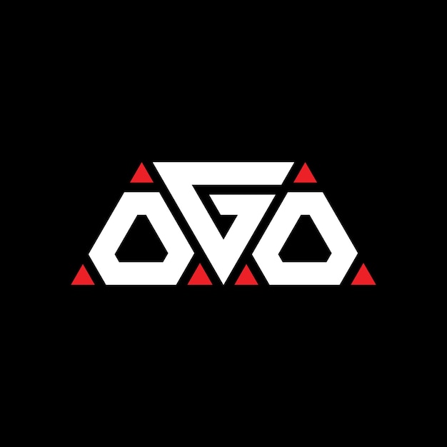 OGO triángulo letra diseño de logotipo con forma de triángulo OGO logotipo triángulo diseño de monograma OGO modelo de logotipo vectorial triángulo con color rojo logotipo triangular OGO sencillo elegante y lujoso logotipo OGO