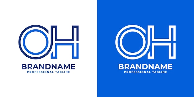 OH Line Letters Monogram Logotipo adecuado para negocios con las iniciales OH o HO