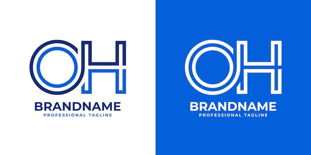 Vector oh line letters monogram logotipo adecuado para negocios con las iniciales oh o ho