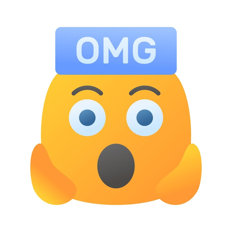 Vector oh mi dios expresión emoji diseño vectorial vectorial editable