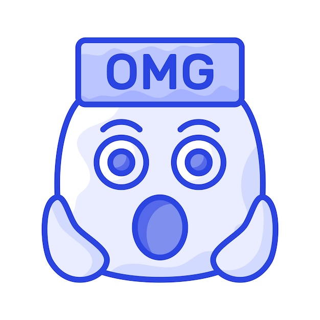 Oh mi Dios expresión emoji diseño vectorial vectorial editable