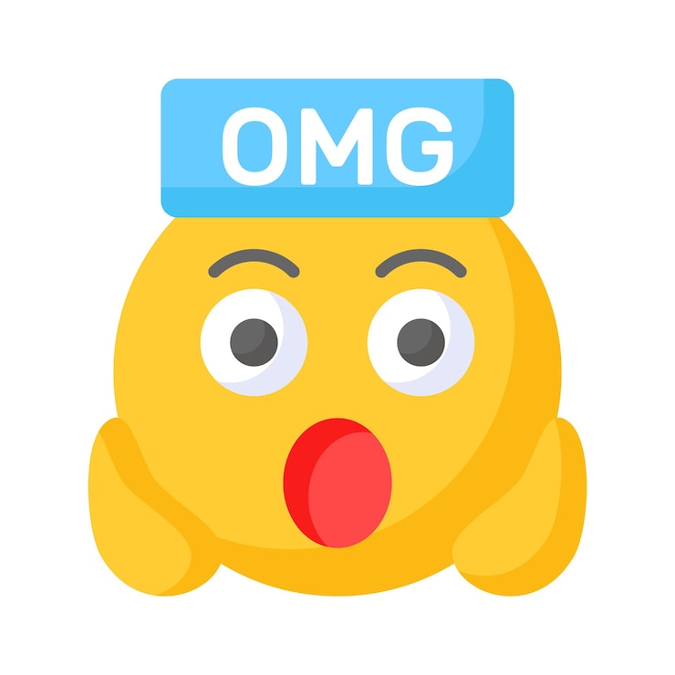 Vector oh mi dios expresión emoji diseño vectorial vectorial editable