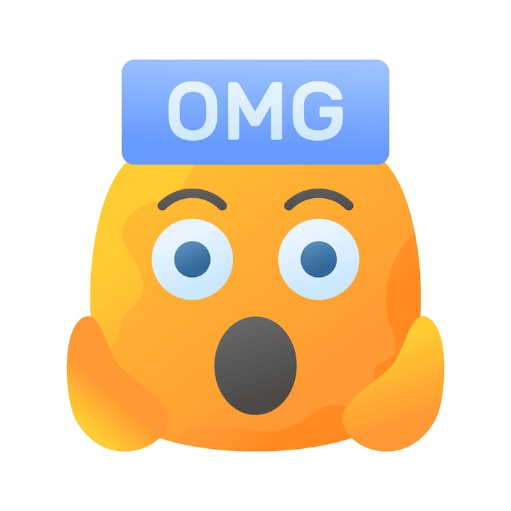 Vector oh mi dios expresión emoji diseño vectorial vectorial editable