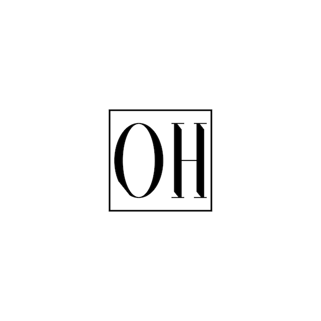 OH monograma logo diseño carta texto nombre símbolo monocromo logotipo alfabeto carácter simple logo