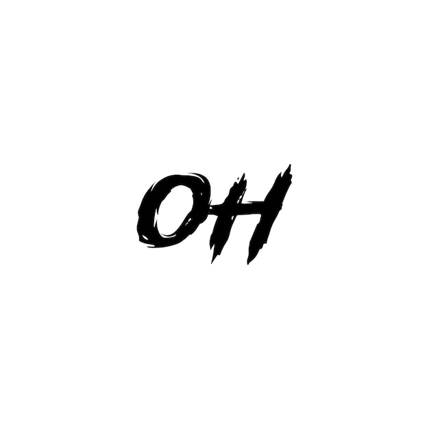 OH monograma logo diseño carta texto nombre símbolo monocromo logotipo alfabeto carácter simple logo