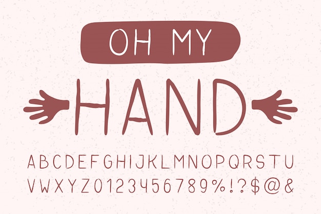 Vector oh my hand sans serif font