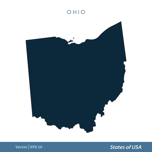 Ohio Estados de EE. UU. Mapa Icono Vector Plantilla Ilustración Diseño Vector EPS 10