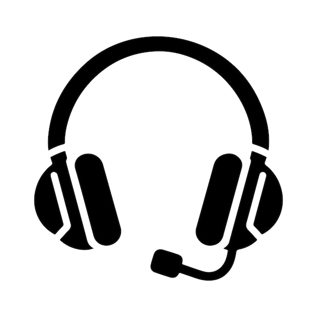 Oídos icono de auriculares Símbolo para sonido de música Dispositivo de audio aislado en fondo blanco