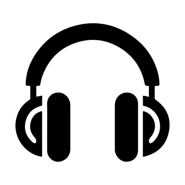 Oídos icono de auriculares Símbolo para sonido de música Dispositivo de audio aislado en fondo blanco