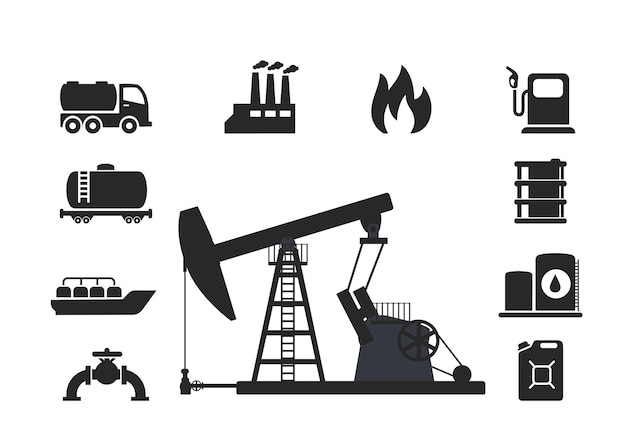 Oil and petrol industry production growth stock illustration