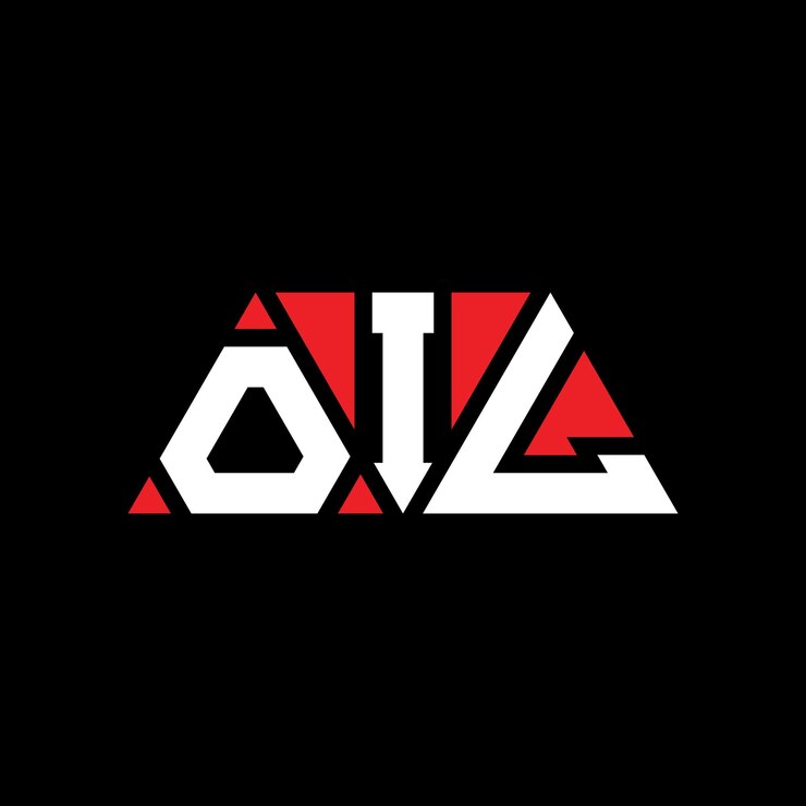 Vector oil diseño de logotipo de letra triangular con forma de triángulo oil diseño del logotipo triangular monograma oil triángulo vectorial plantilla del logotipo con color rojo oil logo triangular simple elegante y lujoso logotipo oil