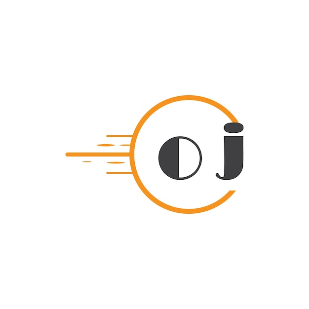 oj logotipo inicial de monograma con diseño de estilo de círculo