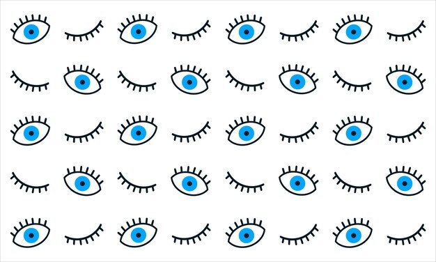 Ojo azul Patrón transparente de vector con ojo azul Ilustración de fondo de ojo lindo