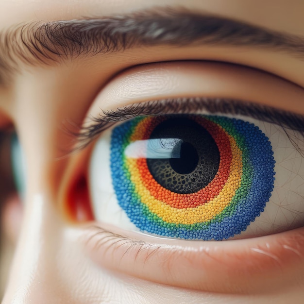Vector el ojo de la colorida bandera del arco iris