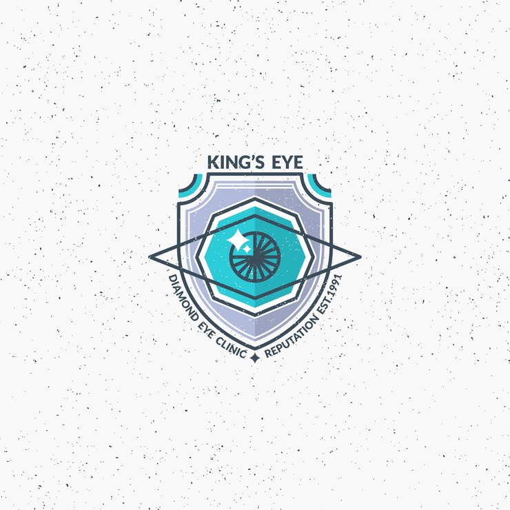Vector un ojo y un escudo símbolo de identidad corporativa.