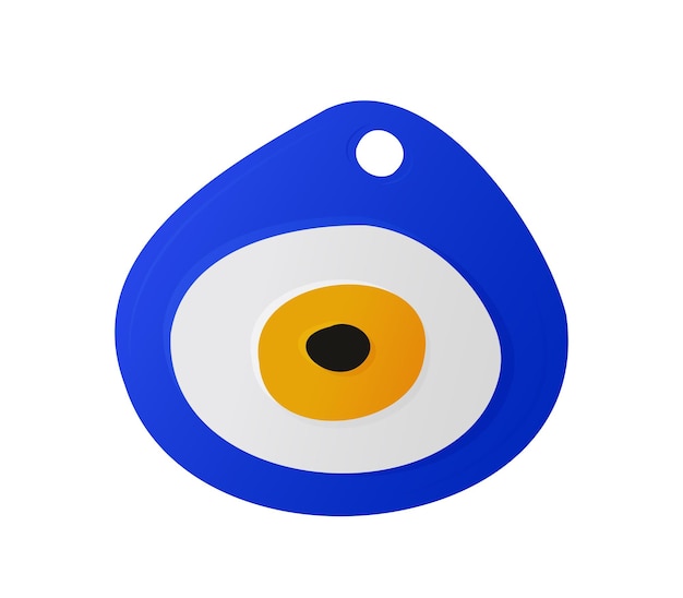 Ojo griego, amuleto turco vector accesorio azul y amarillo