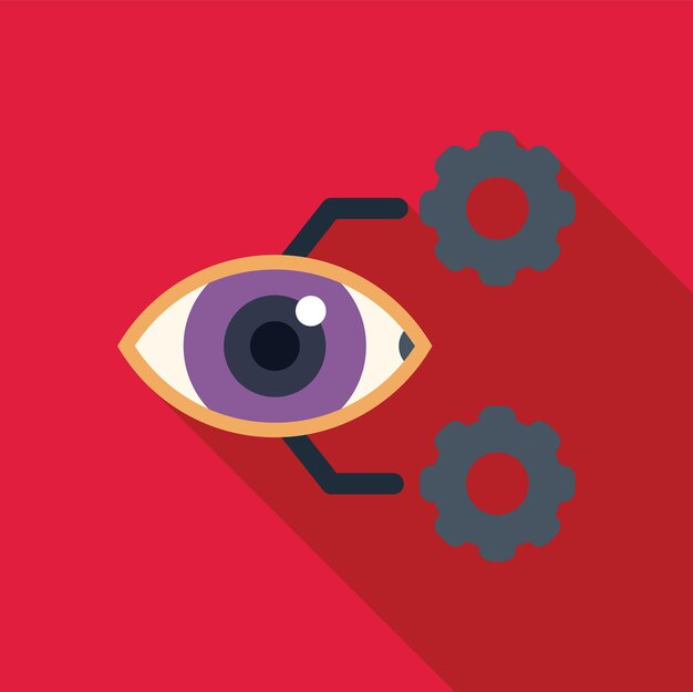 Ojo humano conectado a engranajes que representan inteligencia artificial y aprendizaje automático