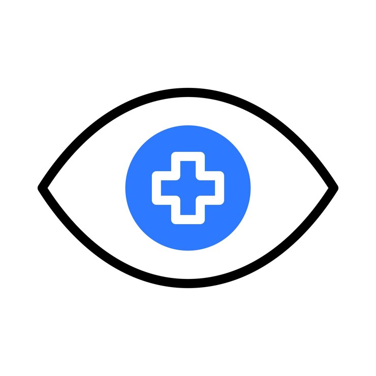 Ojo con icono de cruz médica