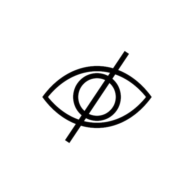 Ojo de icono oculto Ojo desactivado cruzado No se ve icono ciego No se puede ver visibilidad oculta