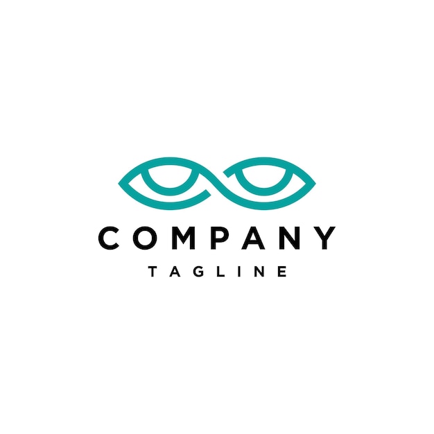 Ojo infinito logotipo icono vector plantilla