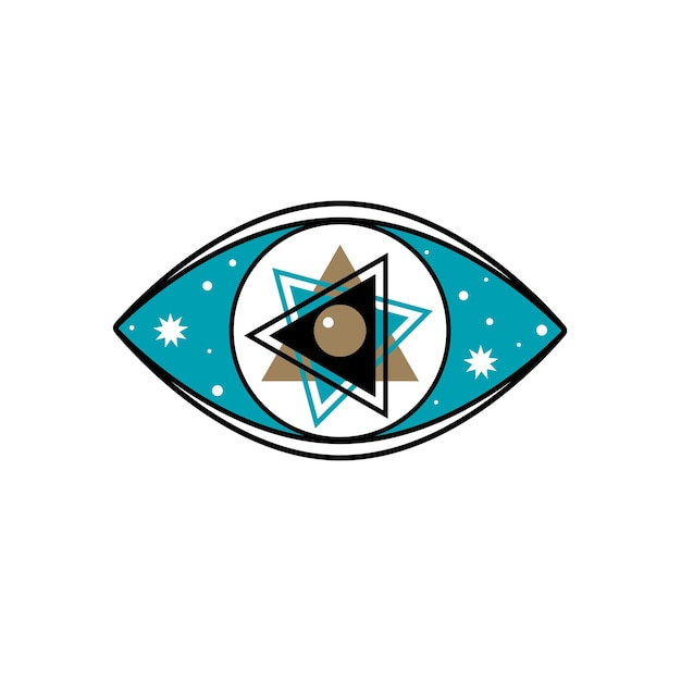 Ojo Malvado Diablo Místico Yoga Amuleto Boho Símbolo Icono Ojo Gráfico Silueta Vector Ojo Ojo Diablo