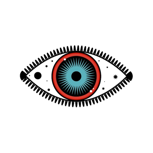 Ojo Malvado Diablo Místico Yoga Amuleto Boho Símbolo Icono Ojo Gráfico Silueta Vector Ojo Ojo Diablo