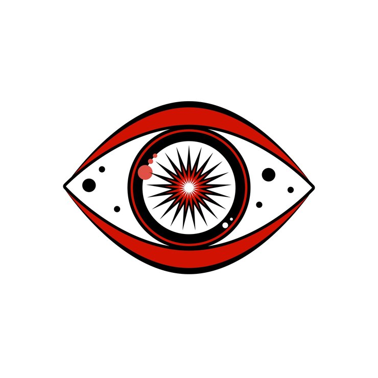 Vector ojo malvado diablo místico yoga amuleto boho símbolo icono ojo gráfico silueta vector ojo ojo diablo