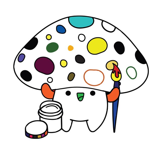 Ojo y mano de dibujos animados de setas Pintura colorida dibujos artísticos con lápiz