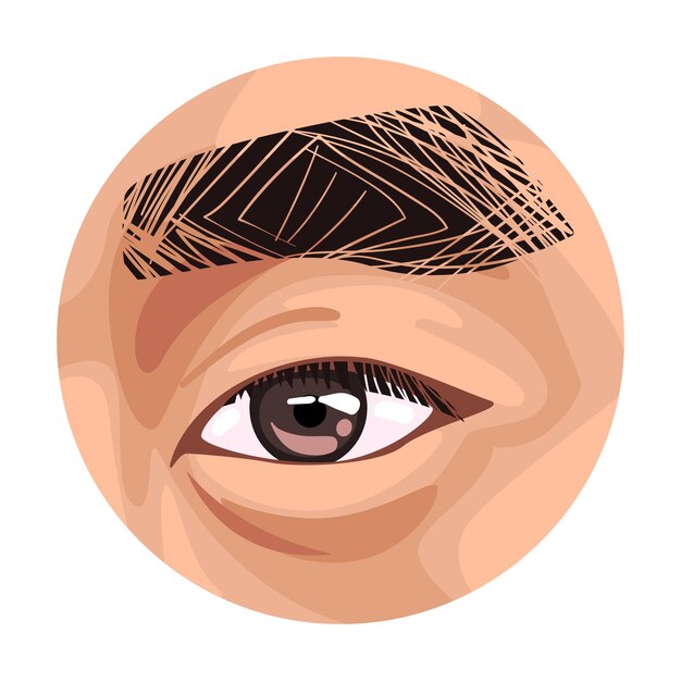 Ojo marrón en el círculo Ilustración vectorial de partes del cuerpo humano