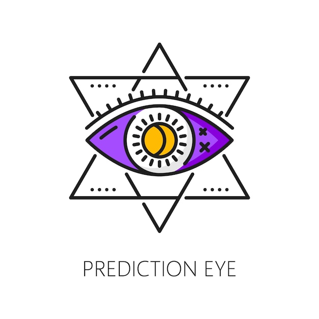 Ojo de la Providencia signo vectorial de icono mágico de brujería
