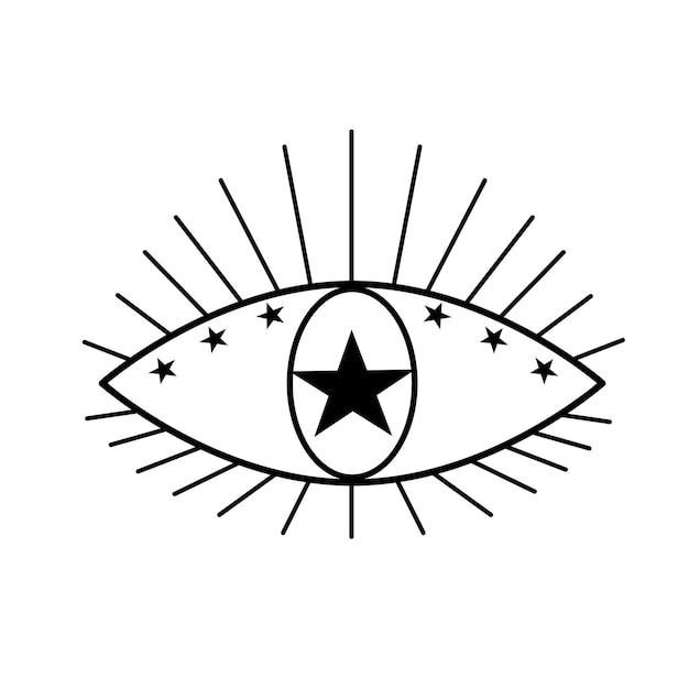 Vector ojo que todo lo ve con la estrella ojo de la providencia símbolo masónico ilustración vectorial