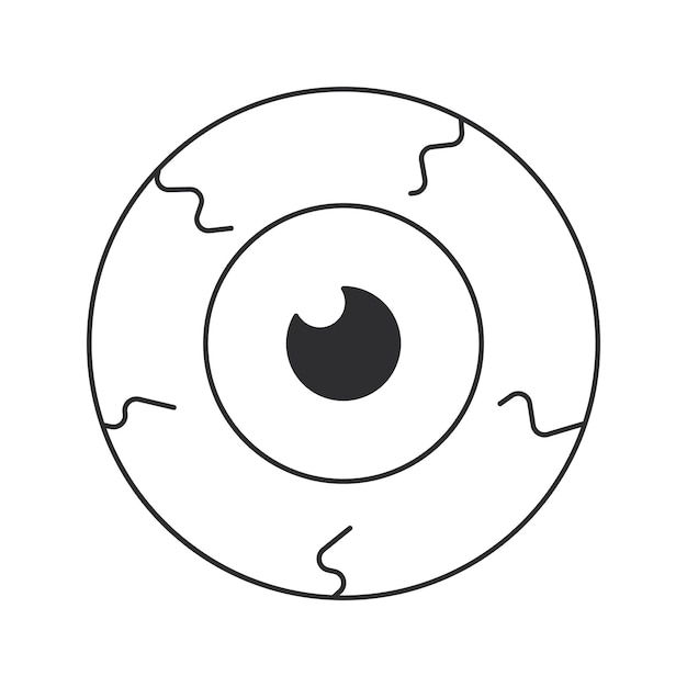 ojo reloj halloween miedo ver línea doodle icono elemento vector ilustración